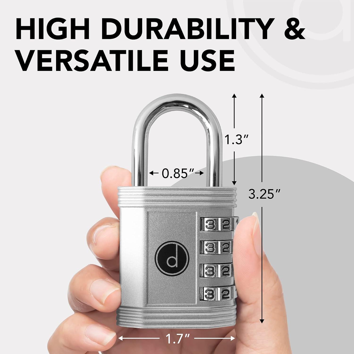 Desired Tools 4-Digit Combination Padlock – Heavy Duty Gym & Gate Lock
