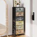 Welfuturer Narrow Tall Chest of Drawers | 6 Fabric Drawer Storage Tower