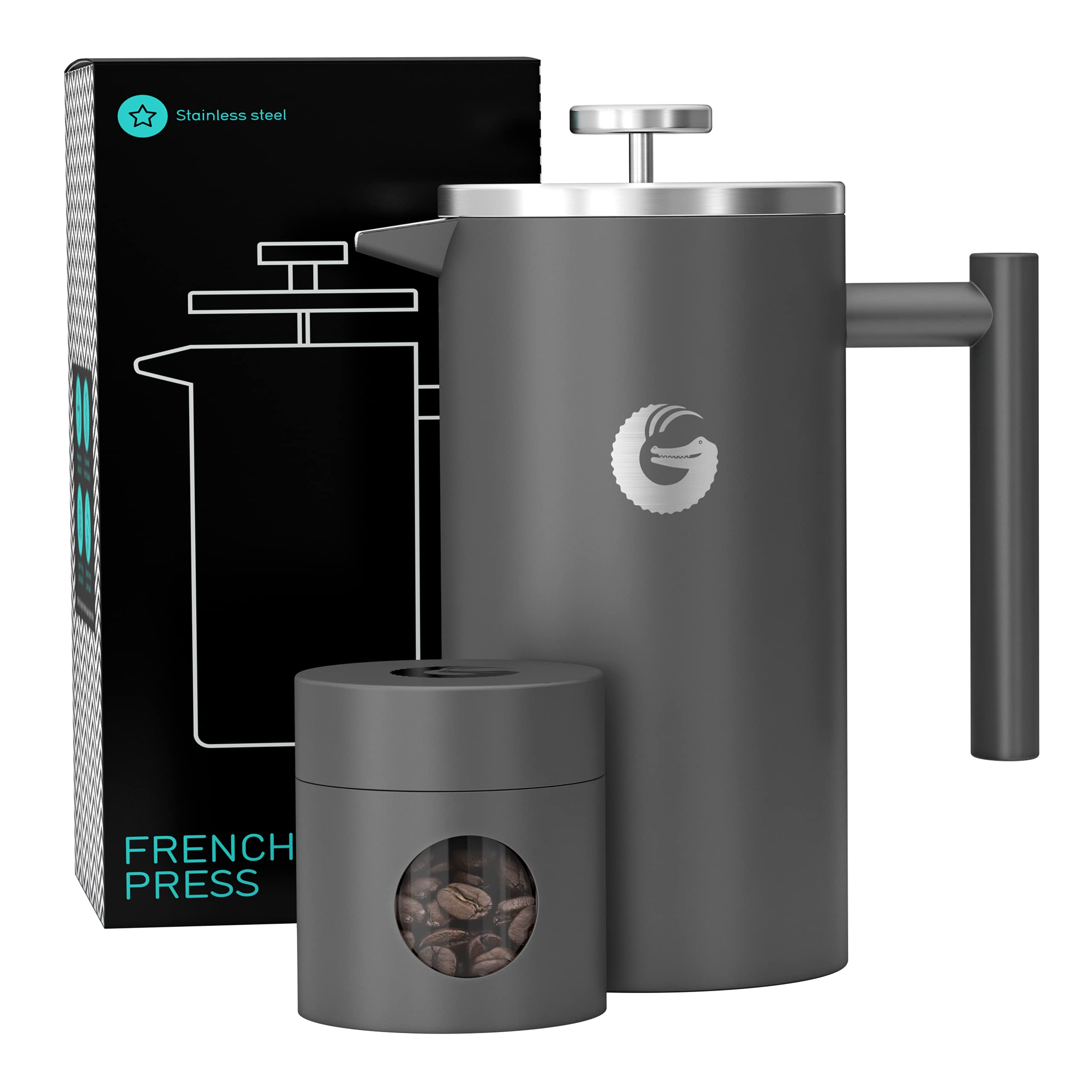 Coffee Gator 1L French Press – Insulated Stainless Steel Coffee Maker