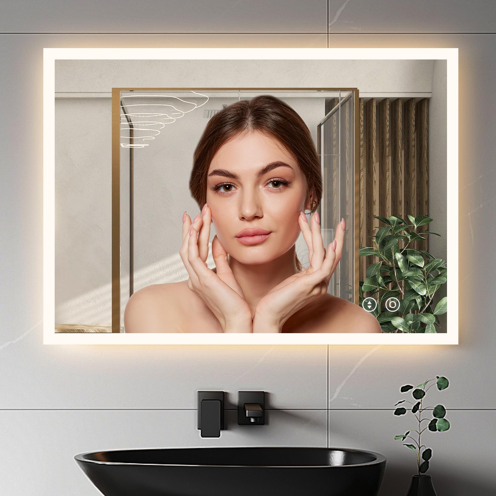 YOLEO LED Bathroom Mirror | 700x500mm Anti-Fog Dimmable Vanity Mirror