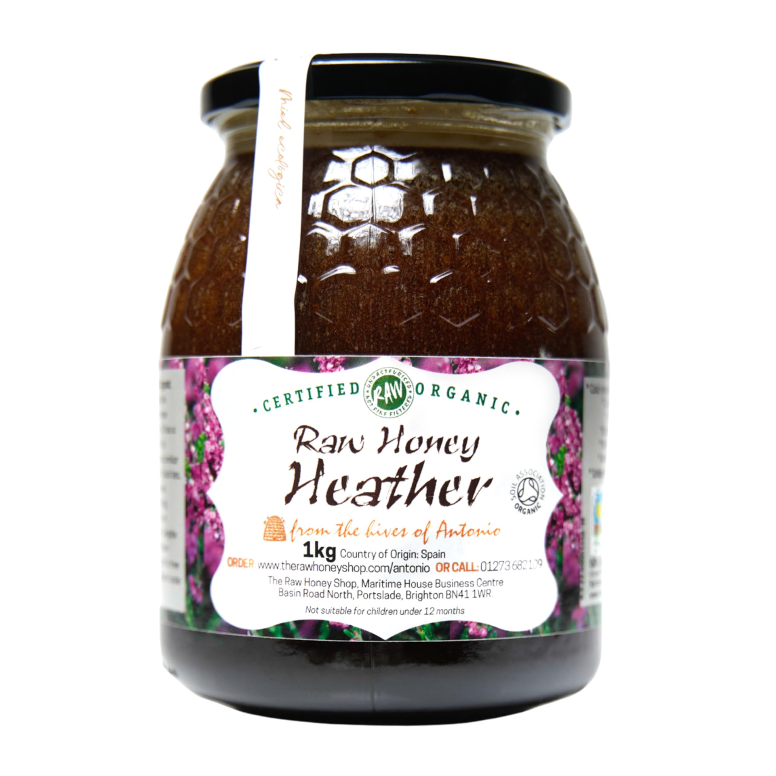 Antonio's Raw Organic Heather Honey – 1kg Pure Unpasteurised Honey