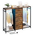 Trironsun 5 Drawer Dresser with Clothes Rack, LED Lights & Charging Station