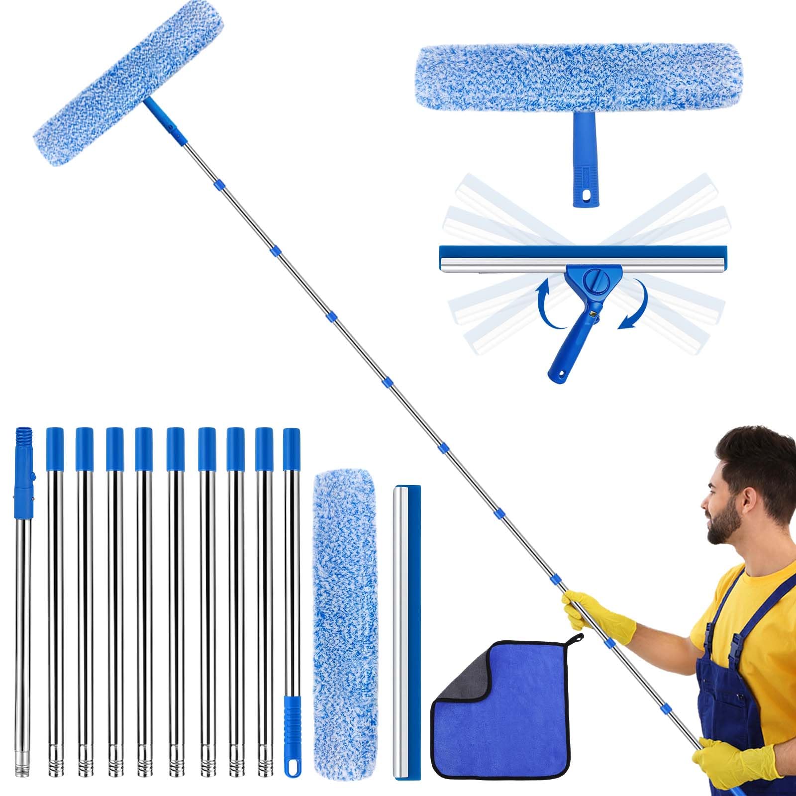 12.7ft Window Squeegee Kit – Extendable High Window Cleaner