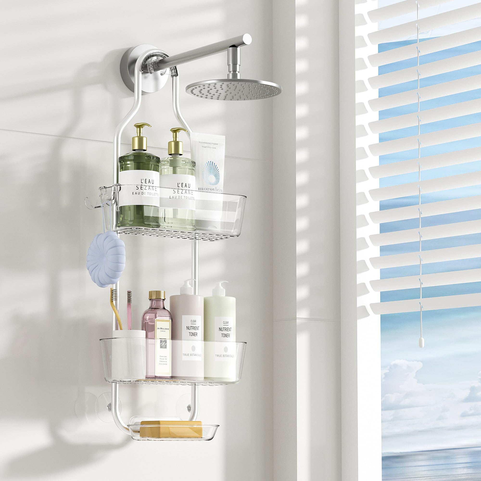 APLOP 3-Tier Hanging Shower Caddy | Rustproof Aluminum No-Drill Organizer