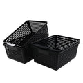 Joyeen Large Stroage Basket, Plastic Kitchen Cupboard Basket Box Set of 4 Black