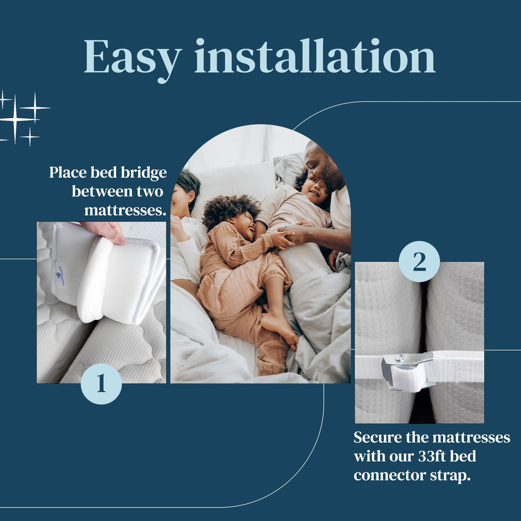 FeelAtHome Bed Bridge Twin to King Converter Kit with 33ft Strap