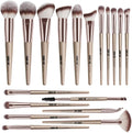 MAANGE 18 Pcs Makeup Brush Set | Synthetic Brushes in Champagne Gold