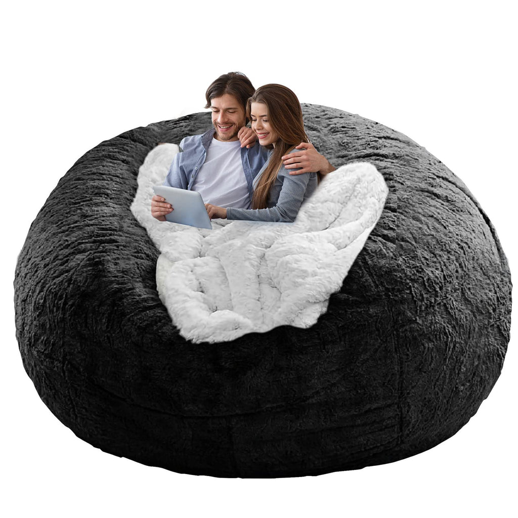 YudouTech Giant Bean Bag Chair Cover | Soft PV Velvet Washable Sofa Bed