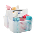 madesmart 2-Compartment Soft Grip Shower Tote | Large Plastic Caddy - Frost