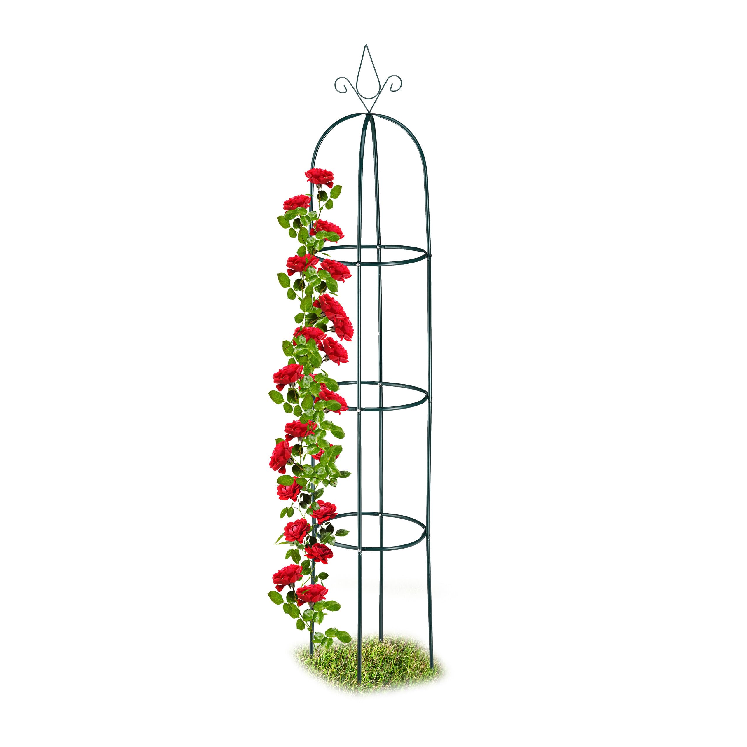 Relaxdays Metal Garden Obelisk – 200cm XL Trellis for Climbing Plants