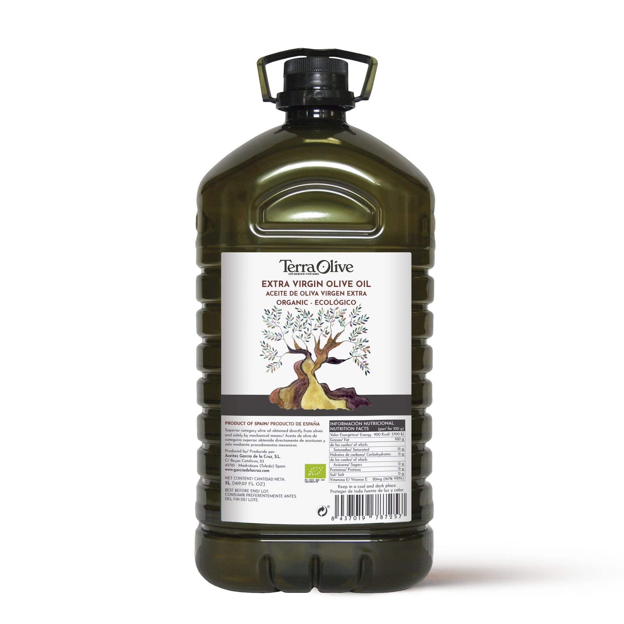 Terraolive Organic Extra Virgin Olive Oil – Spanish Cooking Oil – 5L