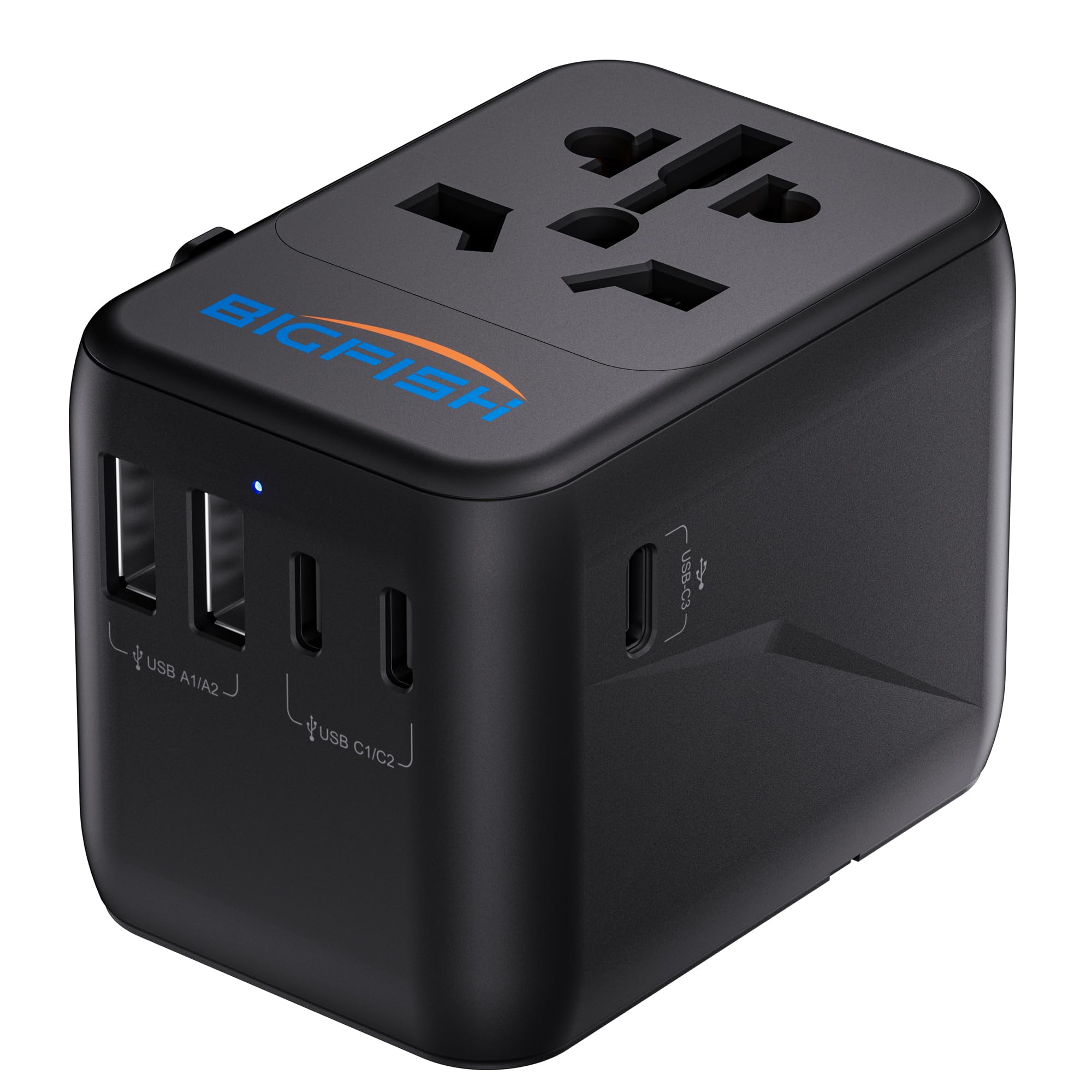 Bigfish Universal Travel Adapter - 35W USB-C PD Fast Charging & 5 Ports