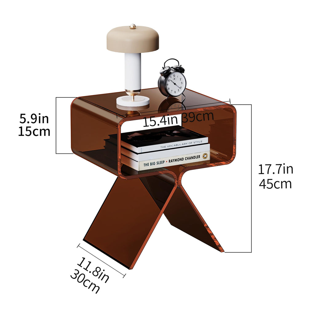 solaround Acrylic Side Table, No Assembly, 39 x 30 x 45 cm, Dark Brown - image 3