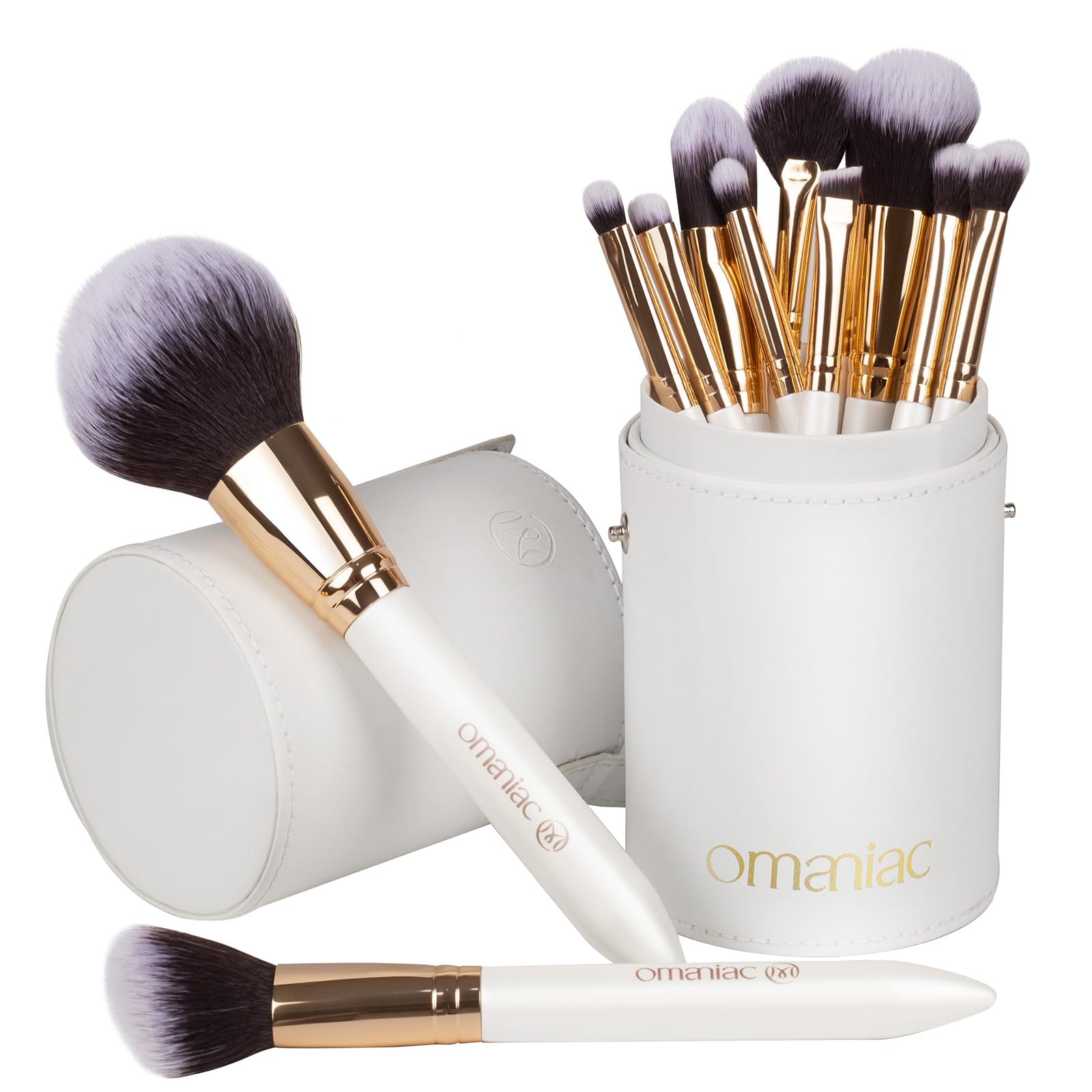 OMANIAC Professional Makeup Brushes Set | 12Pcs Pearl Flash Handles