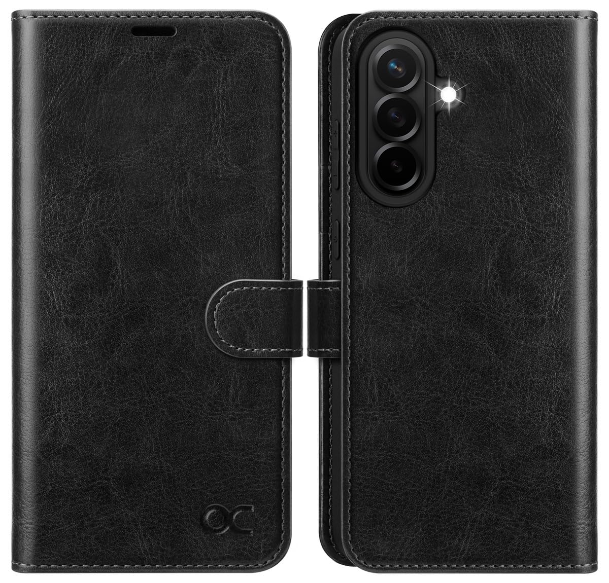 OCASE for Samsung Galaxy A56 Case | RFID Leather Wallet Flip Cover - Black