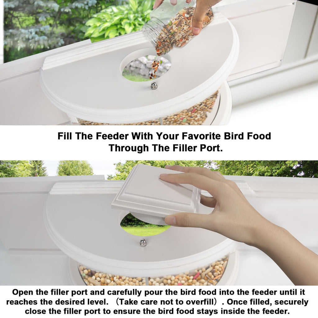 BAIAPEY Window Bird Feeder – 180° Clear View In-Window Bird Watching
