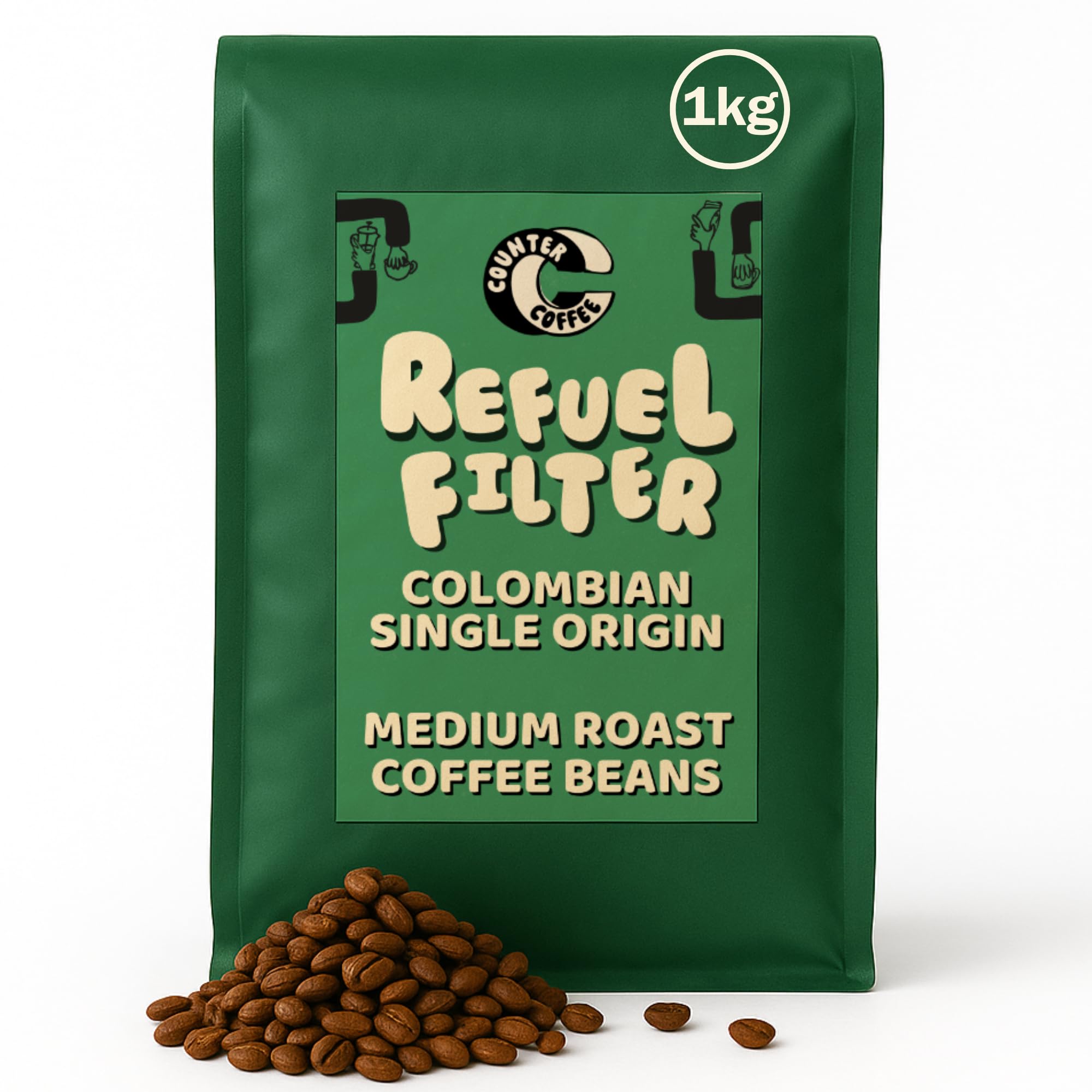 Counter Coffee | Colombian Arabica Whole Beans | Medium Roast 1KG