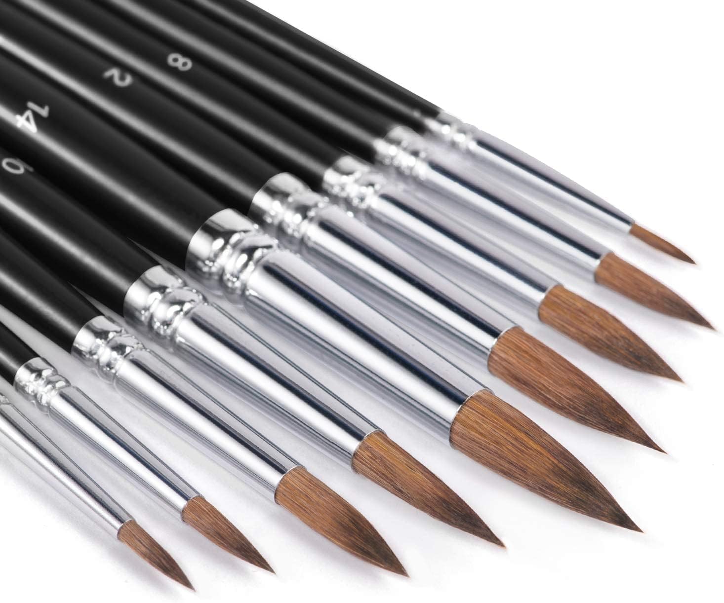 Fuumuui Kolinsky Sable Watercolor Brushes | 9pc Professional Round Set