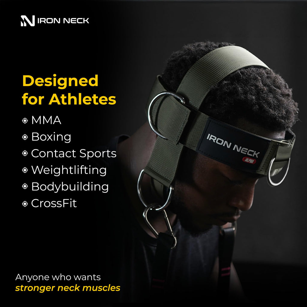 Iron Neck Alpha Harness | Adjustable Neoprene Neck Trainer with D-Rings