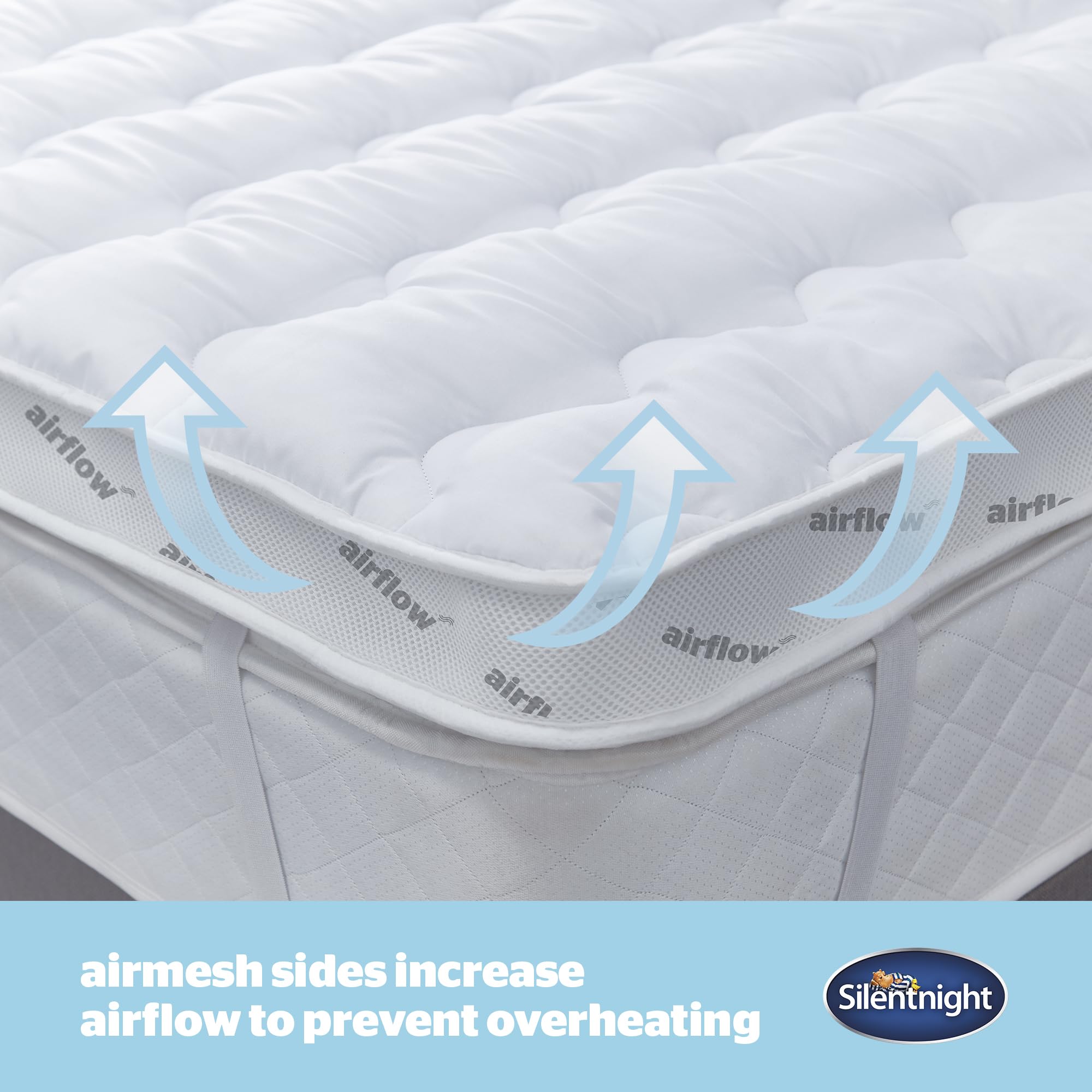 Silentnight Airflow 800 Single Mattress Topper – 8cm Thick Breathable Mesh