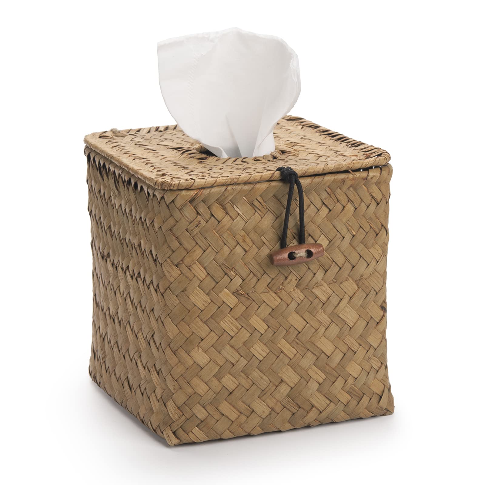 Jolof Store Seagrass Square Tissue Box Cover – Woven Farmhouse Decor