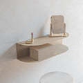 MILUKA Ovva 60cm Floating Vanity - Sand Beige Metal Wall Console