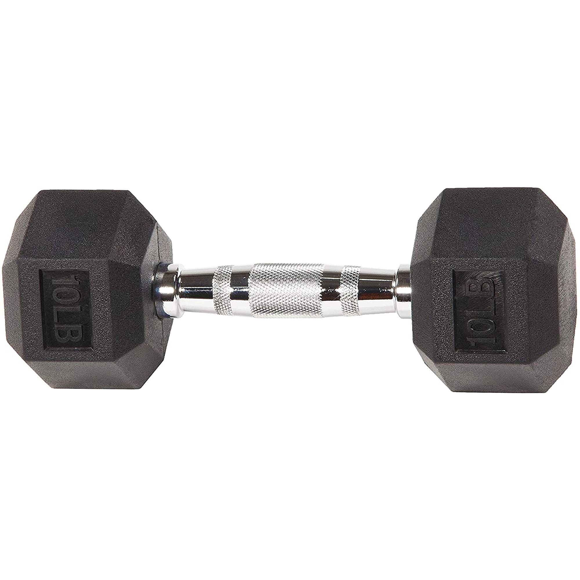BalanceFrom Rubber Encased Hex Dumbbell – Black Cast Iron Weight