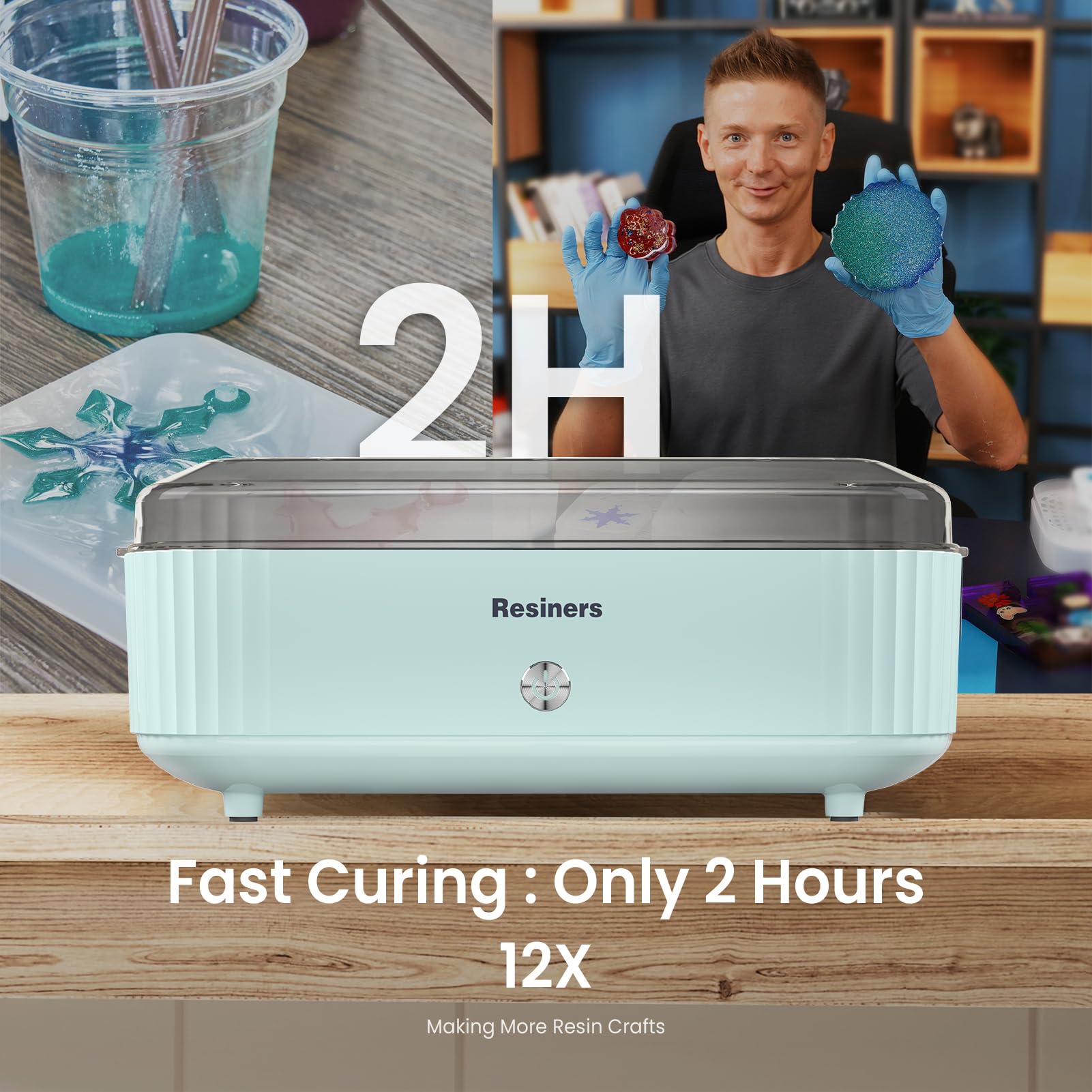 Resiners Resin Curing Machine | 2H Auto Epoxy Dryer with UK Plug