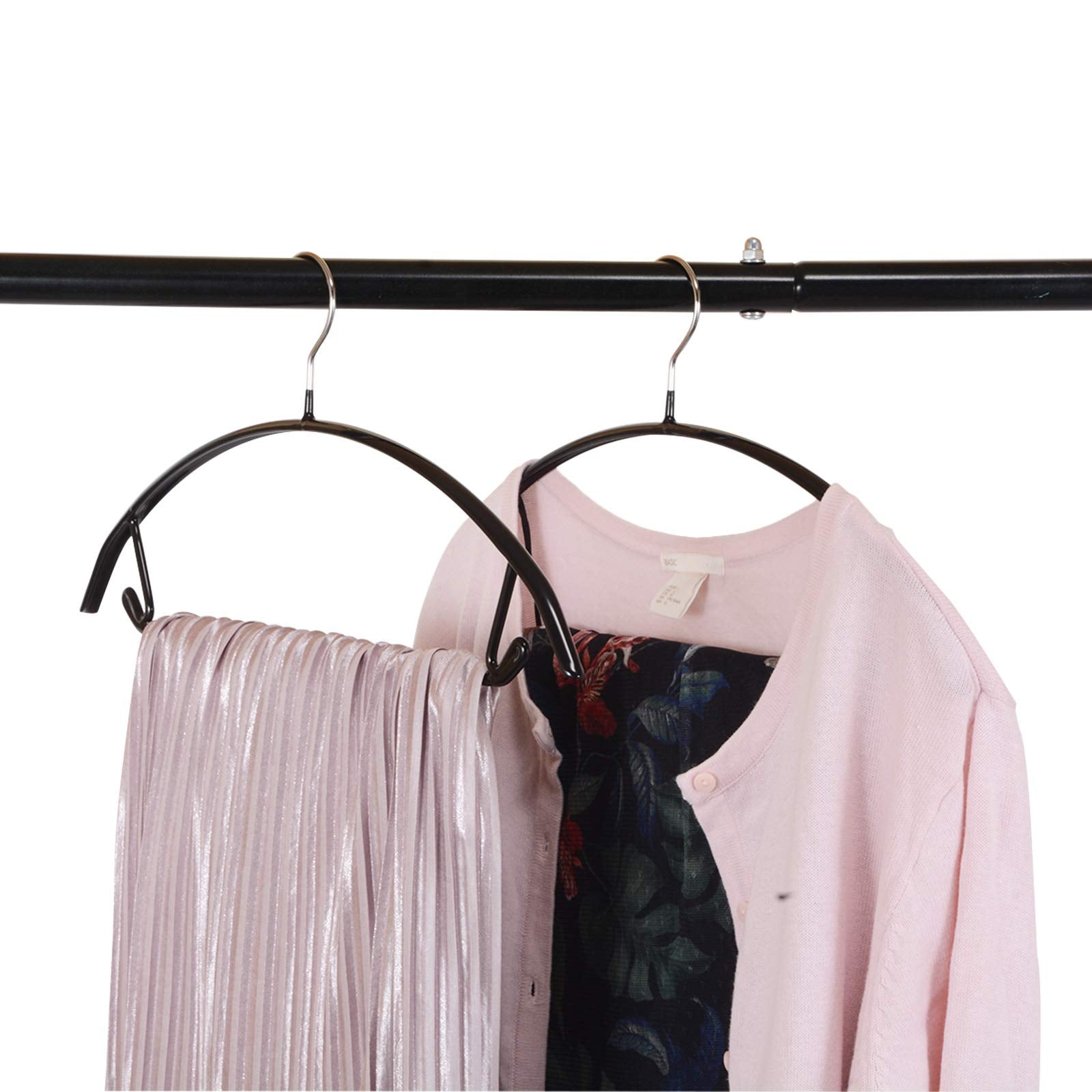Voilamart Non-Slip Metal Coat Hangers - 30 Pack No Shoulder Bump Hanger