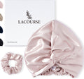LaCourse 22Momme Mulberry Silk Bonnet | Double-Layered Hair Wrap - Pink