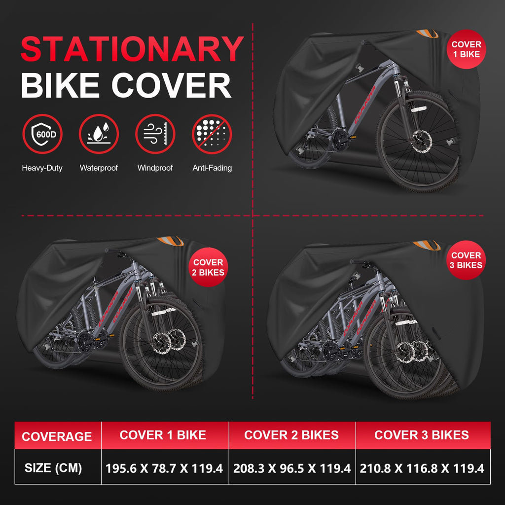 Zettum Bike Cover for 2 Bikes – 600D Heavy Duty Waterproof Outdoor Storage