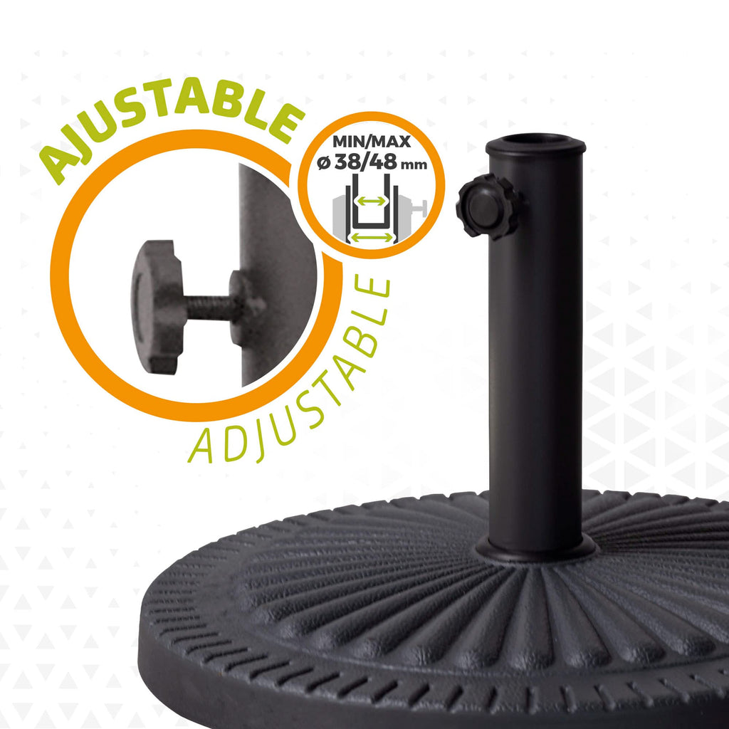Aktive Polyresin Parasol Base - 14kg Heavyweight Outdoor Stand, Grey