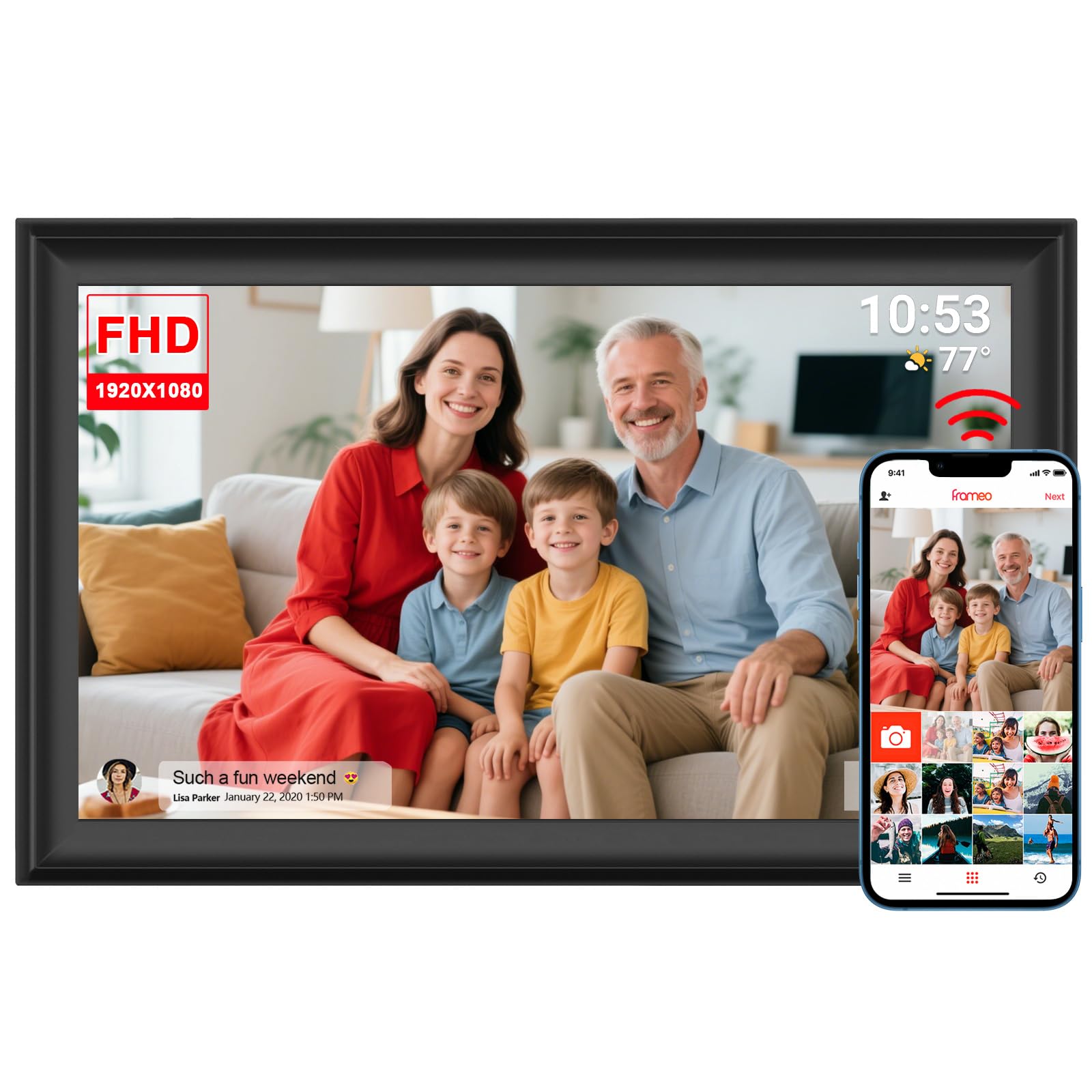 Frameo 15.6" WiFi Digital Picture Frame | 32GB FHD IPS Touch Screen