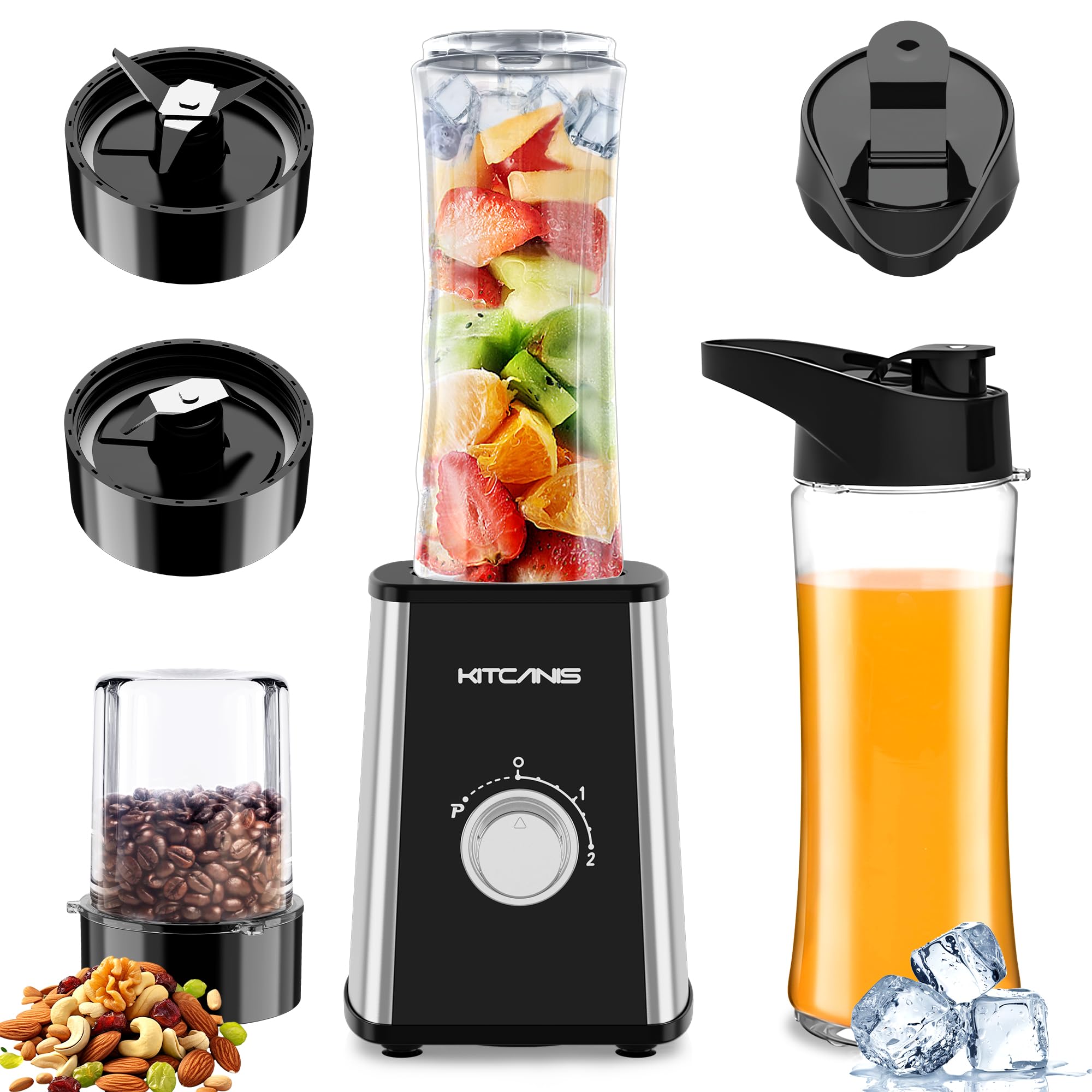 KITCANIS 800W Smoothie Blender – 3-in-1 Multifunctional Mixer and Grinder
