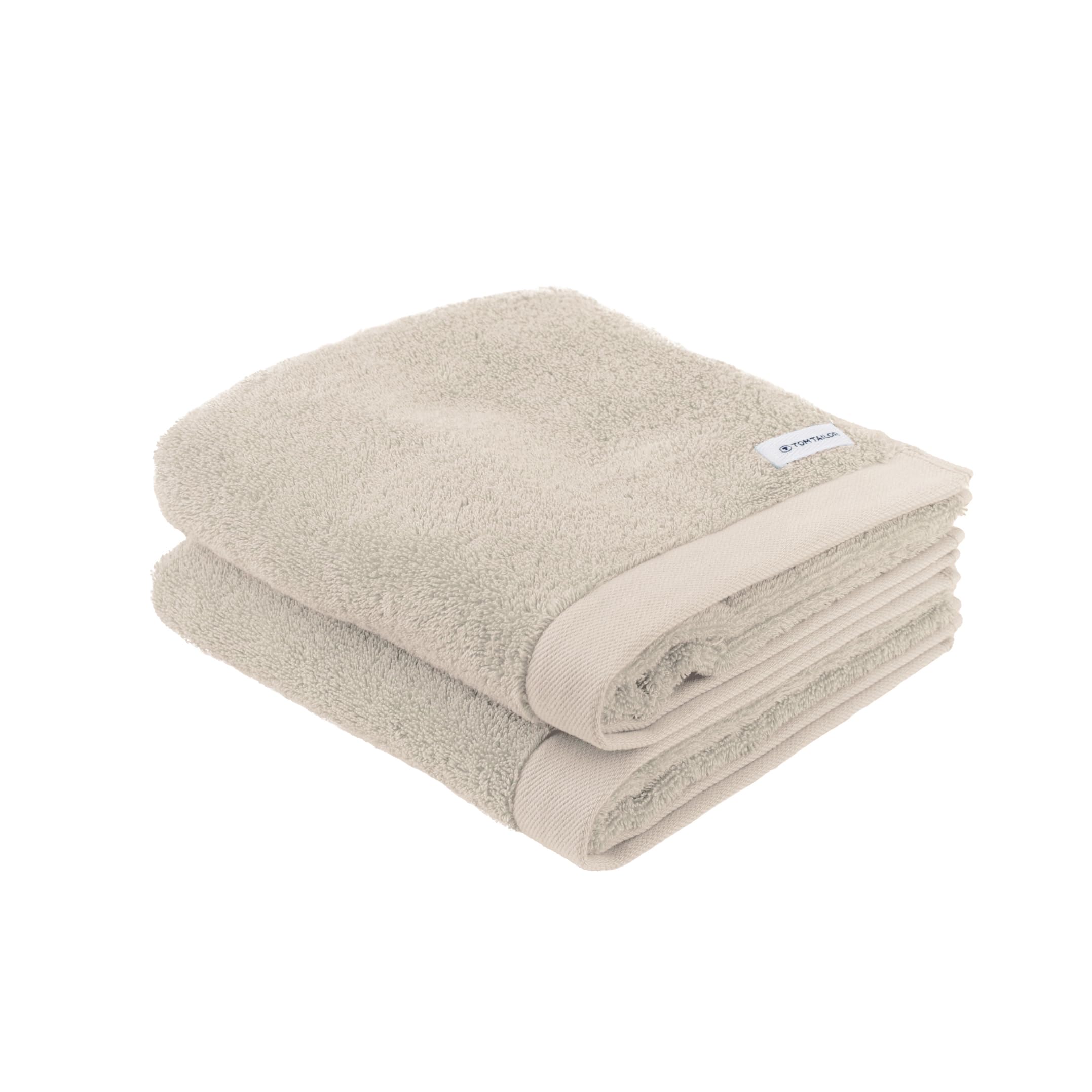 Tom Tailor Cotton Hand Towels – Set of 2, 50x100cm Terry Towel in Beige