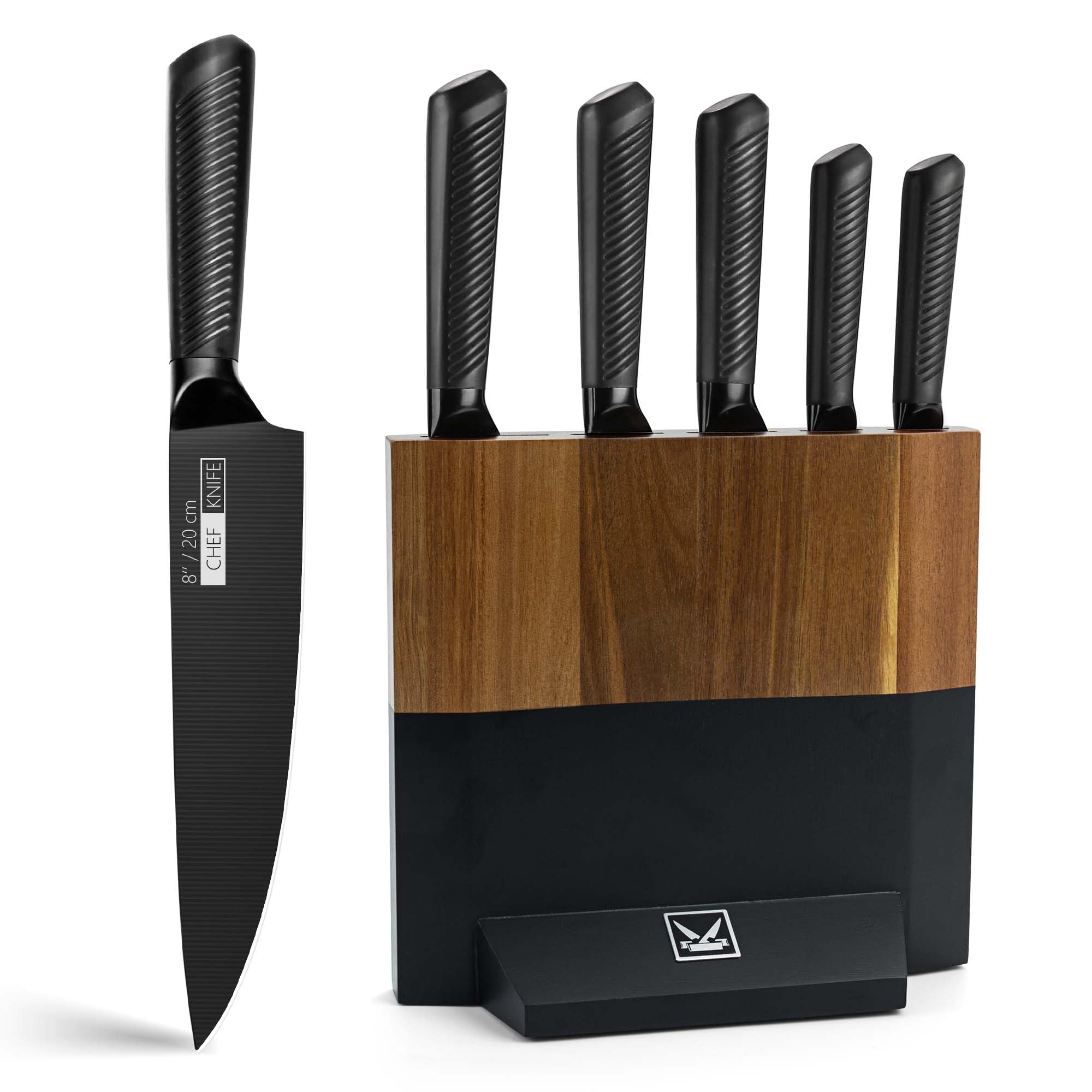 CFORM 6-Piece Kitchen Knife Set with Block – High Carbon Stainless Steel