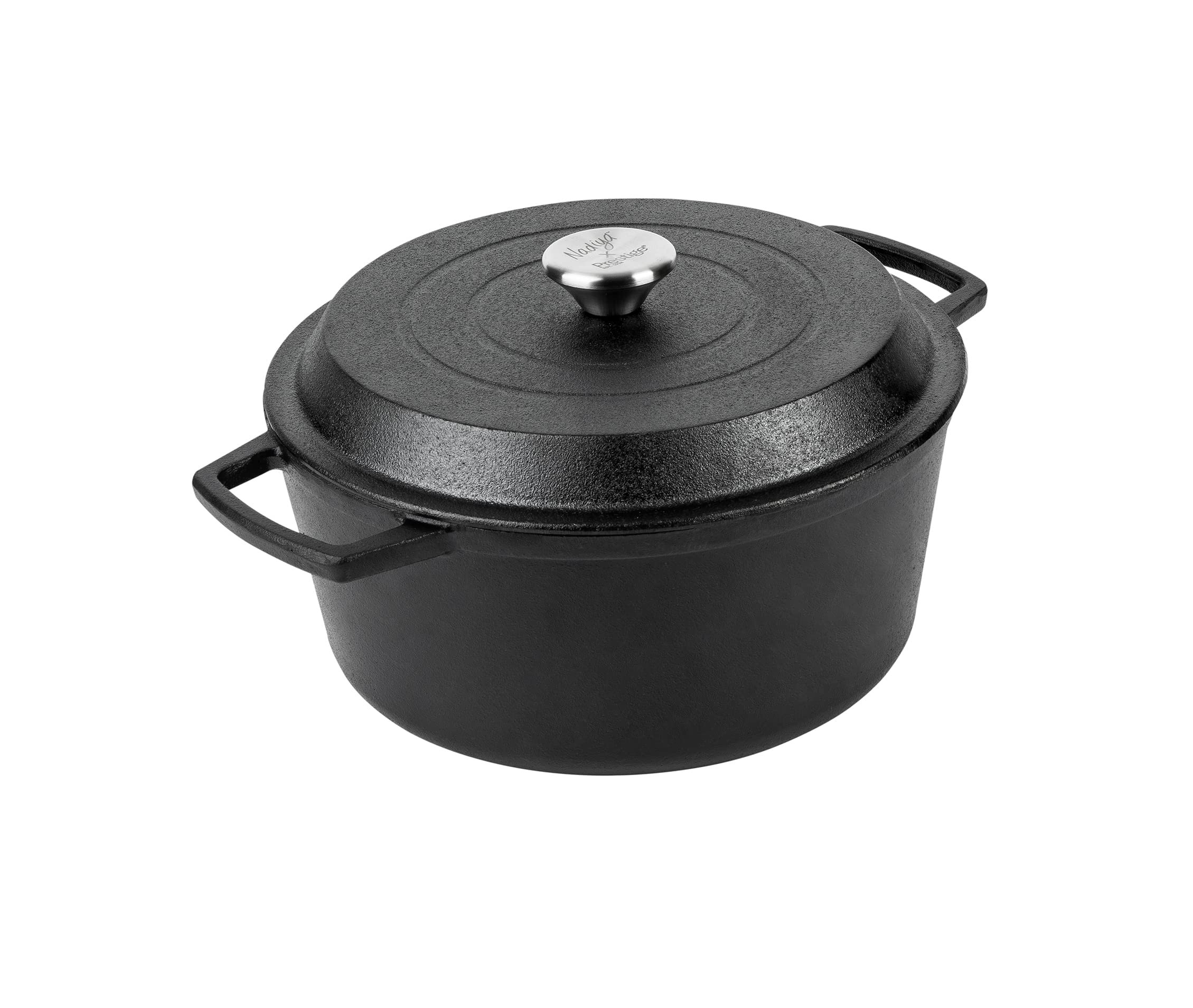 Prestige x Nadiya Cast Iron Casserole Dish | 4.5L Dutch Oven - Black