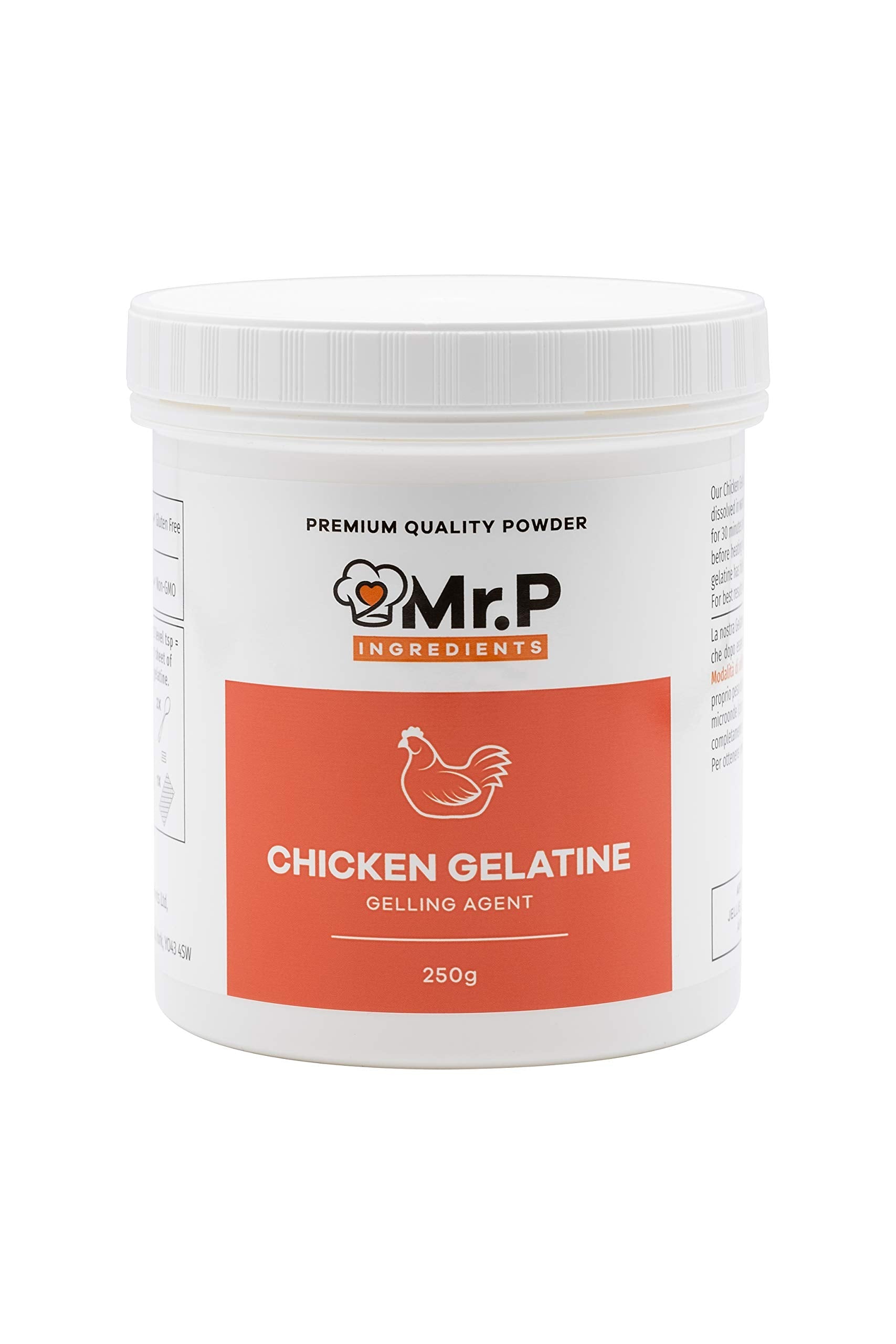 Mr.P Ingredients Chicken Gelatine Powder - 300 Bloom - 250g Pot
