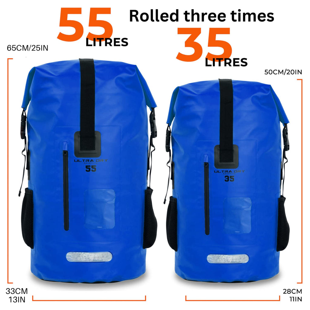 Jolof Store 35L Waterproof Dry Bag Backpack with IPX8 Phone Case – Blue
