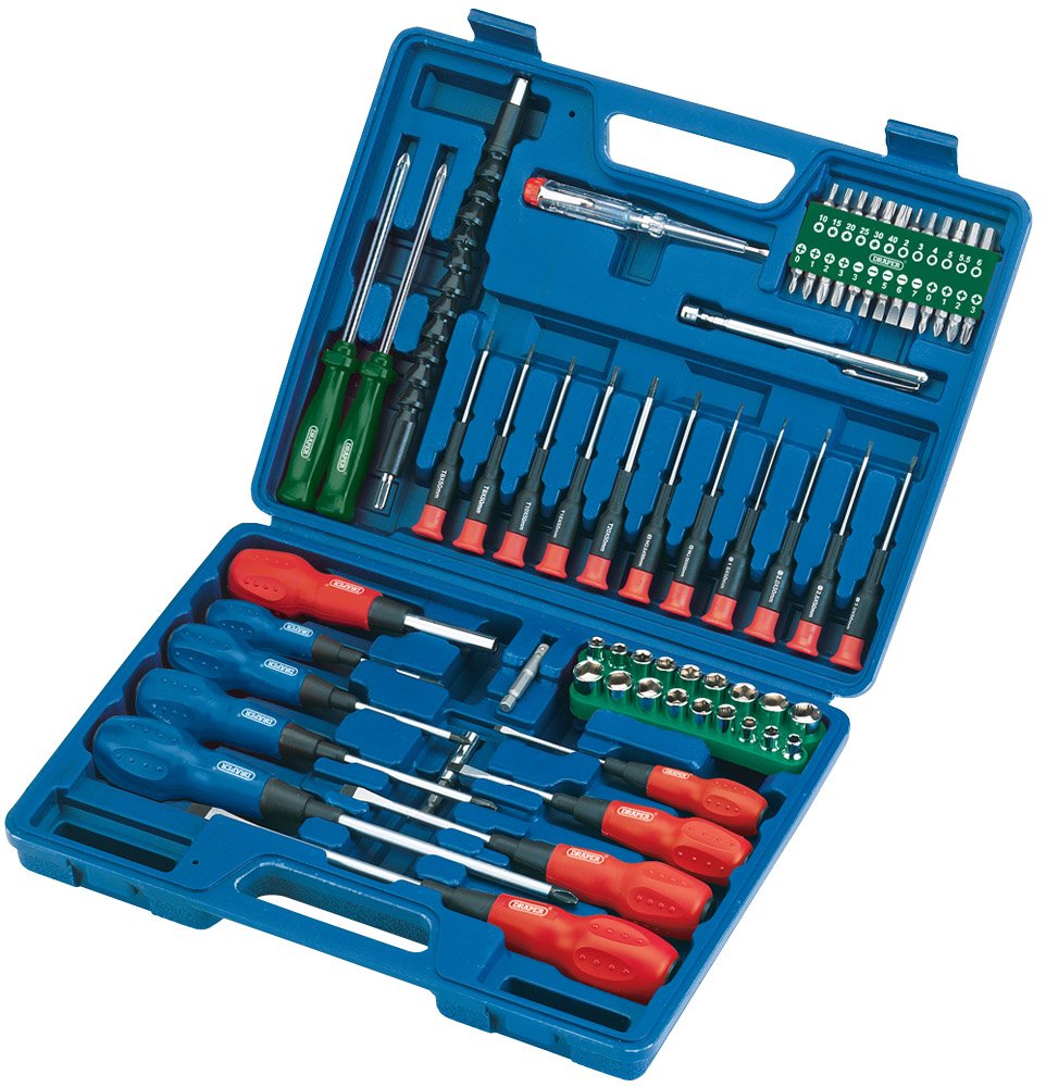 Draper 40850 Screwdriver, Socket and Bit Set - 70 Piece Tool Kit