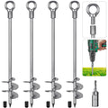 Insaga 30" Ground Anchors – 4pc Heavy Duty Steel Spiral Earth Anchors