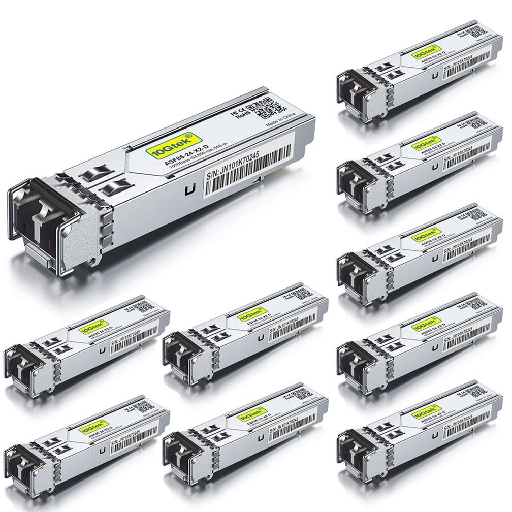 1G SFP SX Multimode LC Transceiver 10-Pack | 550m 1000Base-SX
