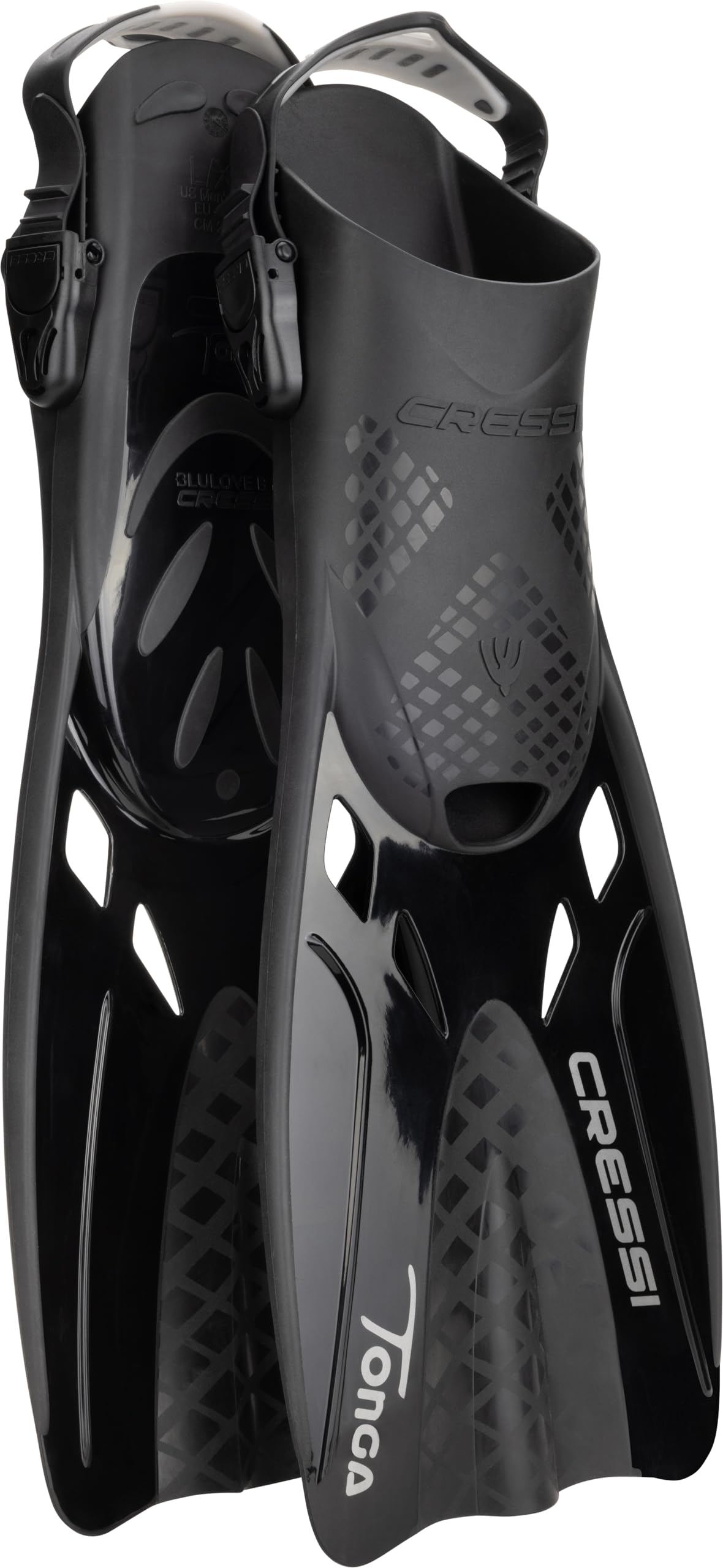 Cressi Tino Adventure Snorkel Set | Tonga Fins & Mask | Black/Graphite L/XL