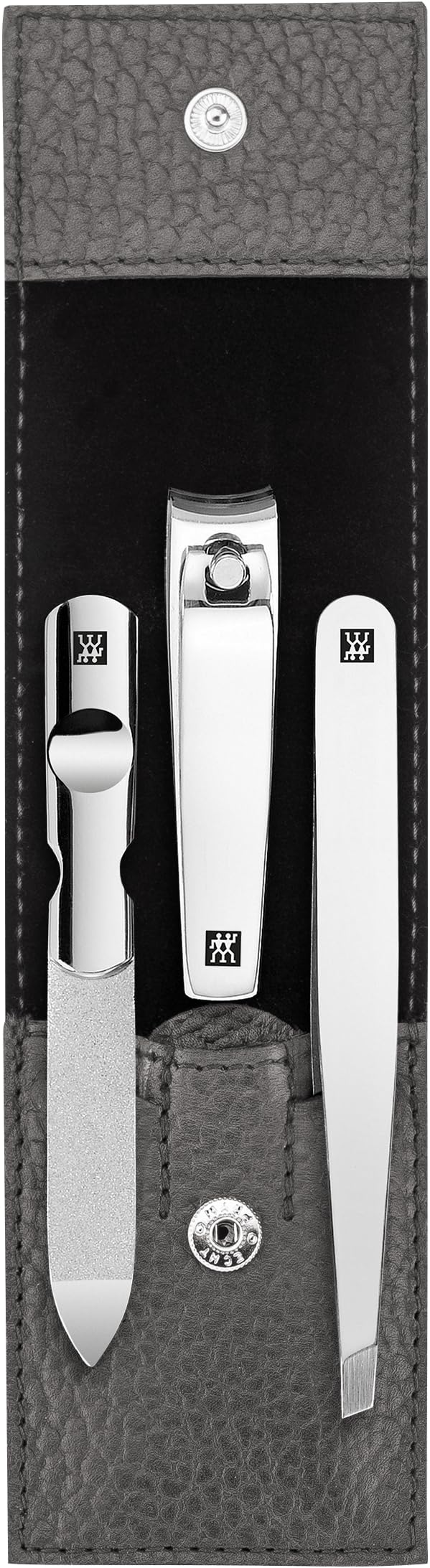 ZWILLING Classic Inox 3-Piece Manicure Set | Anthracite Leather Case