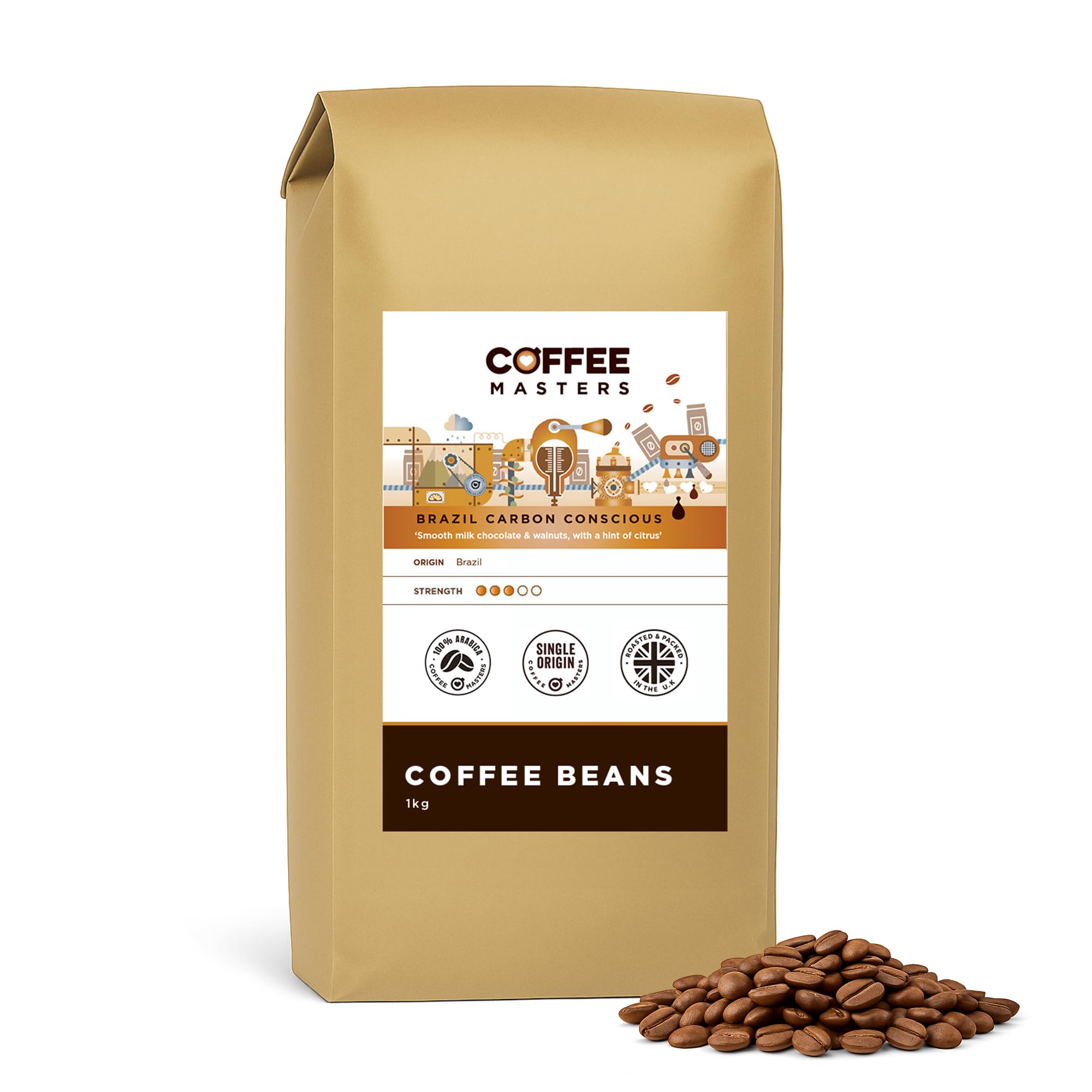 Coffee Masters Brazil Single Origin Arabica Coffee Beans - 1kg