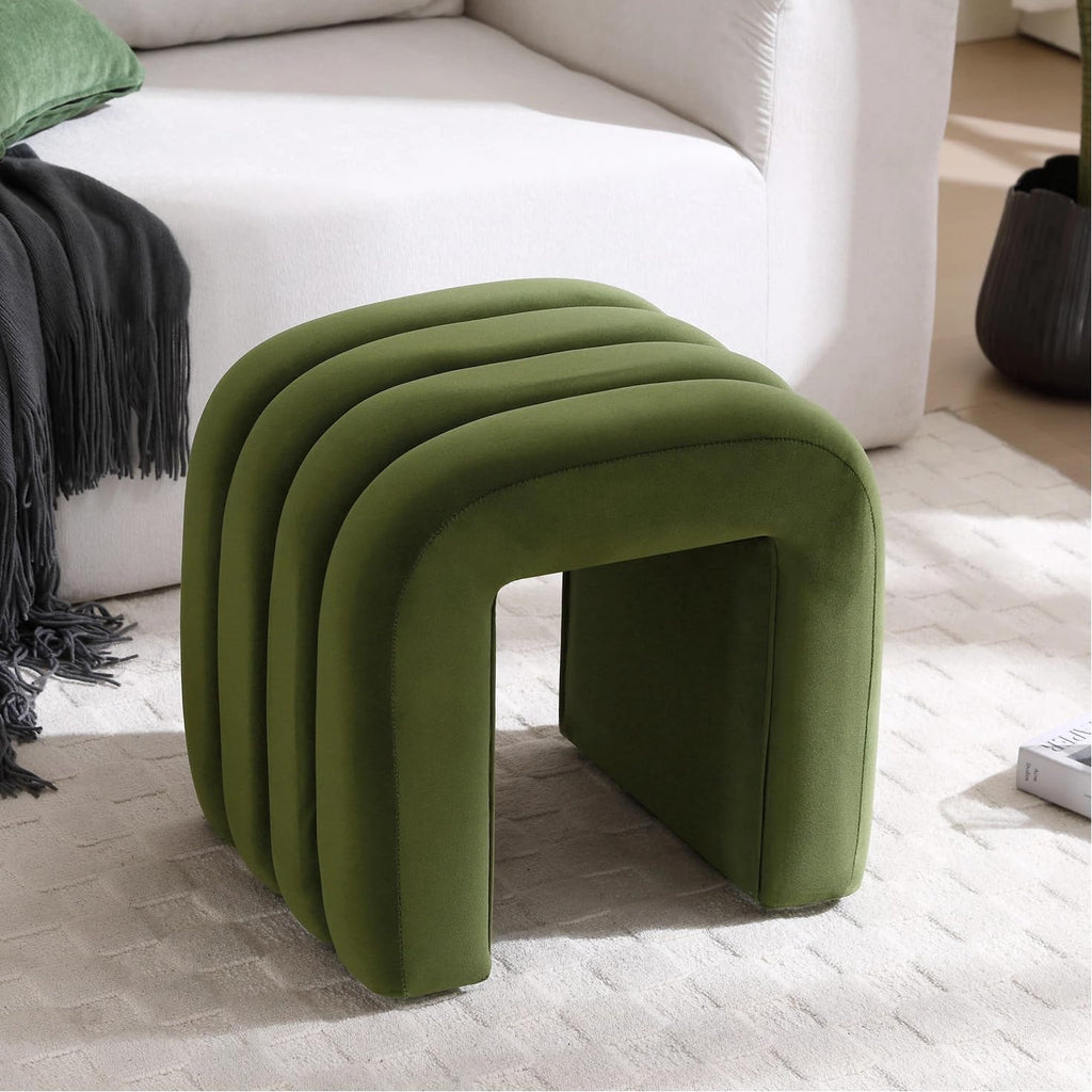 Zesthouse Arched Ottoman Foot Stool, U-shape Pouffe Footstool, Green - image 2