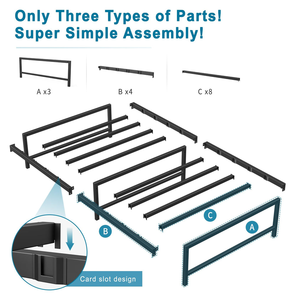 Yornoli 3ft Single Metal Bed Frame – Heavy Duty Steel Slats & Storage