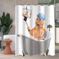Lerores Cat Selfie Shower Curtain – 120x200cm Anti-Mould Polyester