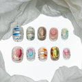 Sun&Beam Nails | Handmade Ombre 3D Press-On Nails - Short Squoval