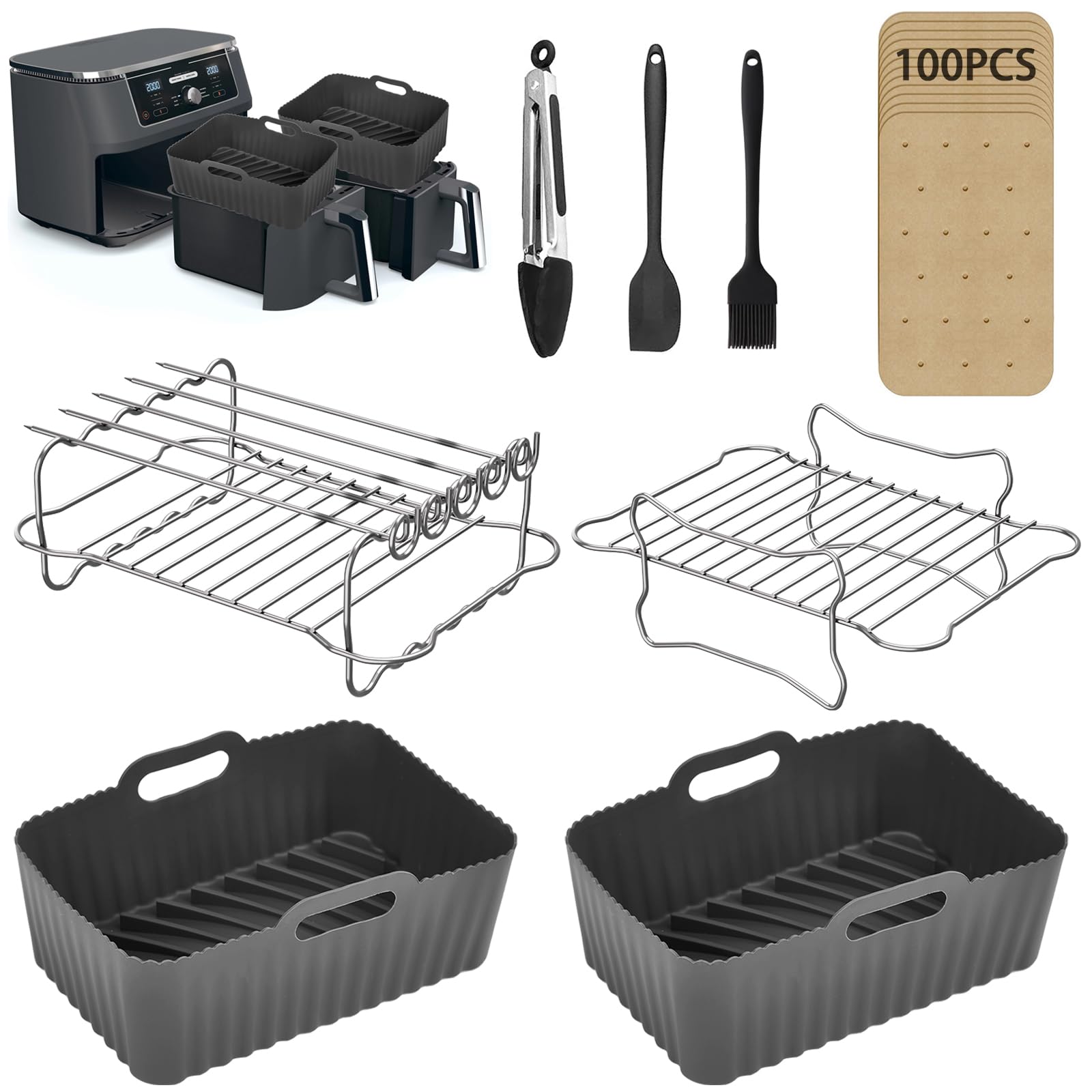 Air Fryer Accessories Kit for Ninja Dual AF300UK AF400UK